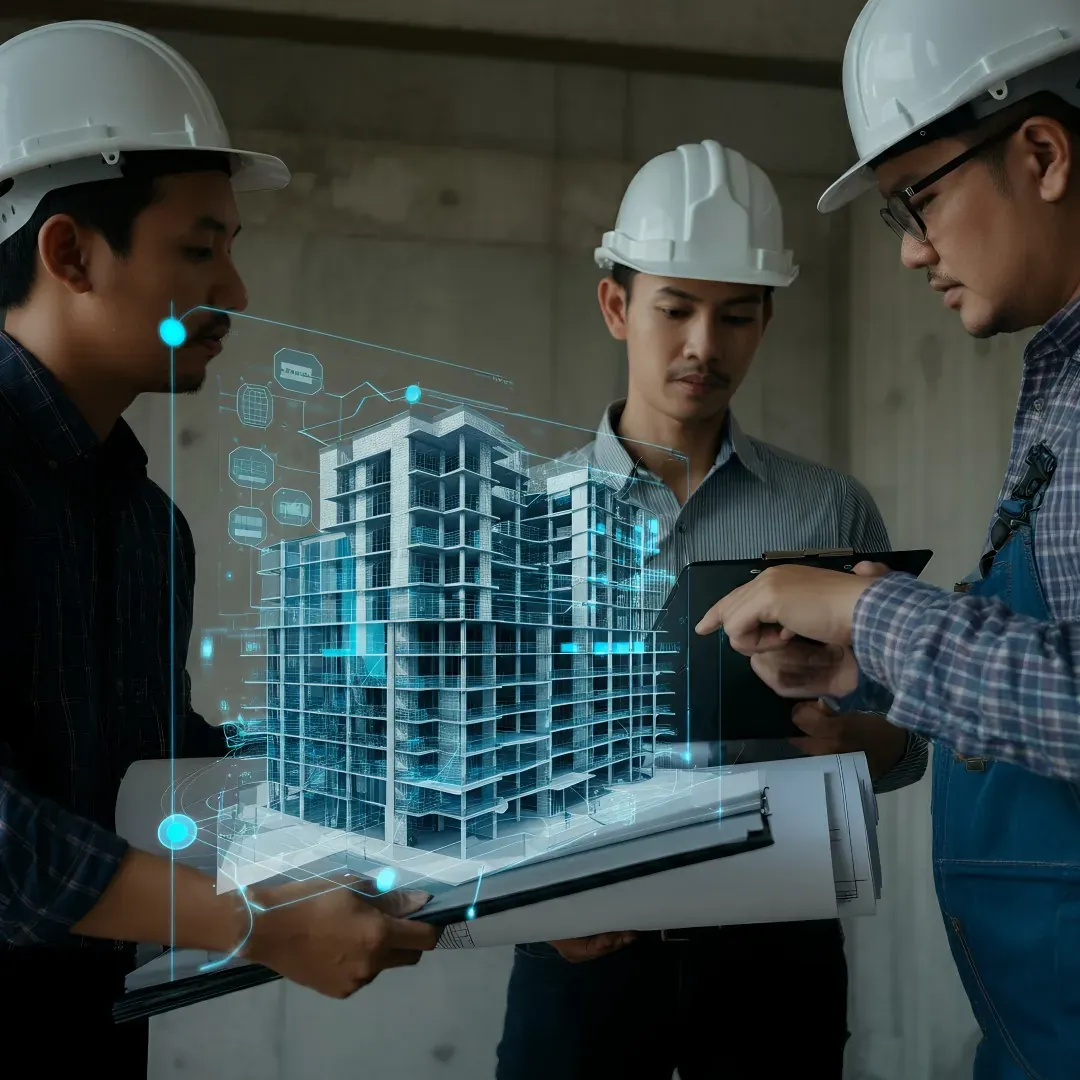 Đội ngũ kỹ sư và kiến trúc sư trao đổi phương án thiết kế