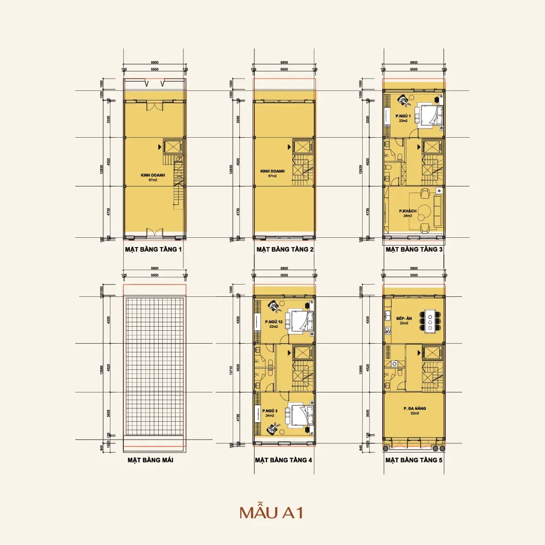 Mặt bằng bố trí tầng 3